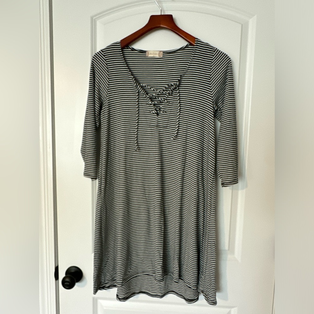 Altar'd State Black and White Striped dress